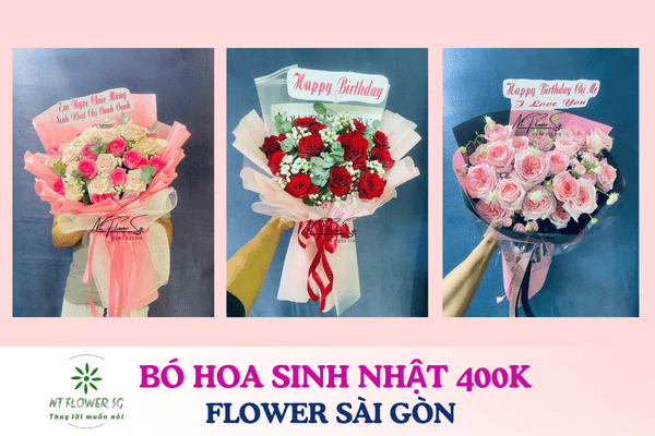 Bó Hoa Sinh Nhật 400k – Gợi Ý Từ NT Flower Sài Gòn